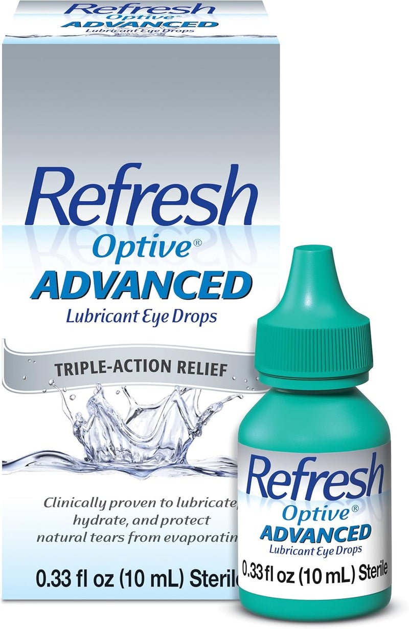 Refresh Optive Advanced Lubricant Eye Drops, Sterile, 0.33 Fl Oz - Image 1